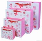Sacco di carta delicato rosa di Hnadle per la compera, stampante il sacco di carta del regalo