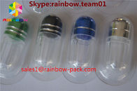 la capsula ha modellato la bottiglia di forma delle pillole del contenitore della bottiglia di pillola del sesso del contenitore con le bottiglie di pillola di plastica del cappuccio del metallo