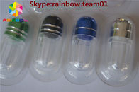 Le bottiglie di pillola vuote di rinoceronte da vendere la bottiglia di pillola del sesso con l'anello ricoprono le bottiglie di pillola a forma di capsula della vendita all'ingrosso del contenitore