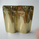 Il logo su ordinazione sta sui sacchetti del caffè, borse a chiusura lampo metalliche di imballaggio per alimenti dell'oro