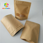 Le borse d'imballaggio della saldatura a caldo della carta kraft di Brown Hanno personalizzato la dimensione per i chicchi caffè/del biscotto