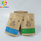 Stia sui sacchi di carta con il sacchetto su ordinazione di Logo Resealable Brown Kraft Paper che imballa per i chicchi di caffè