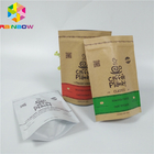 Sacchi di carta d'imballaggio stampati su ordinazione di Brown Kraft con la borsa del sacchetto della carta di stoccaggio dell'alimento della chiusura lampo