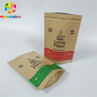 Sacchi di carta d'imballaggio stampati su ordinazione di Brown Kraft con la borsa del sacchetto della carta di stoccaggio dell'alimento della chiusura lampo