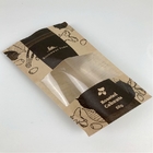 Borsa d'imballaggio risigillabile stampata su ordinazione dello spuntino del tè del caffè di carta kraft del sacchetto del supporto su con la finestra rettangolare