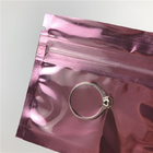Borsa laterale della chiusura lampo della guarnizione di stampa tre di plastica di piccola dimensione di Rose Gold Ziplock Pouch Logo per gioielli con la finestra