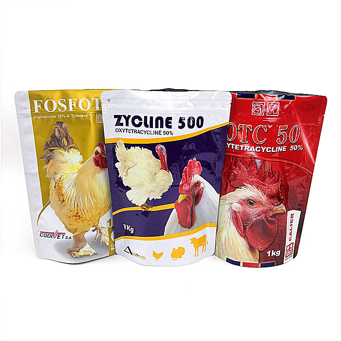 Sacchetti di plastica dell'alimentazione di pollo che imballano la borsa tessuta chiusura lampo laminata Bopp amichevole di Eco