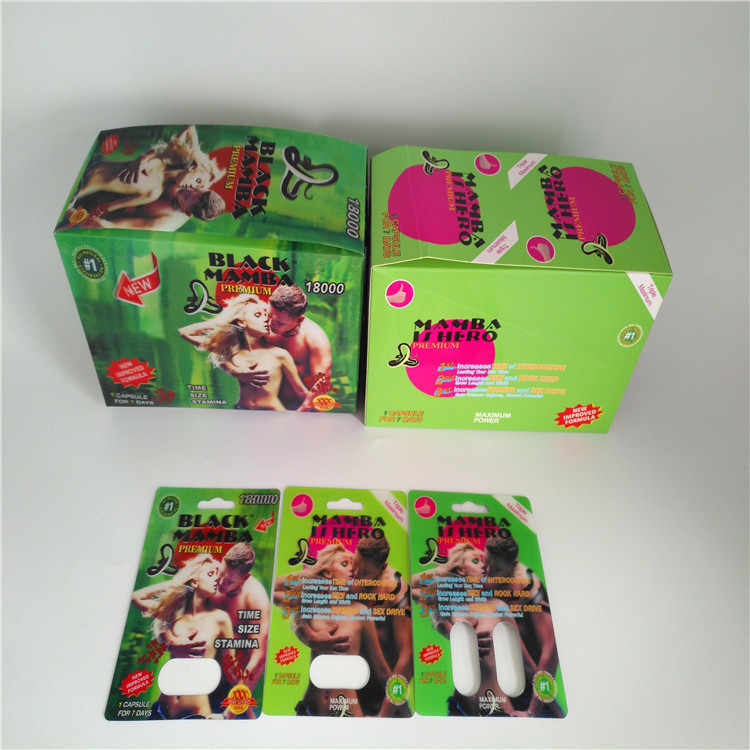 Contenitore maschio d'imballaggio di plastica delle pillole della capsula di potenziamento di rinoceronte del contenitore di carta di bolla della carta