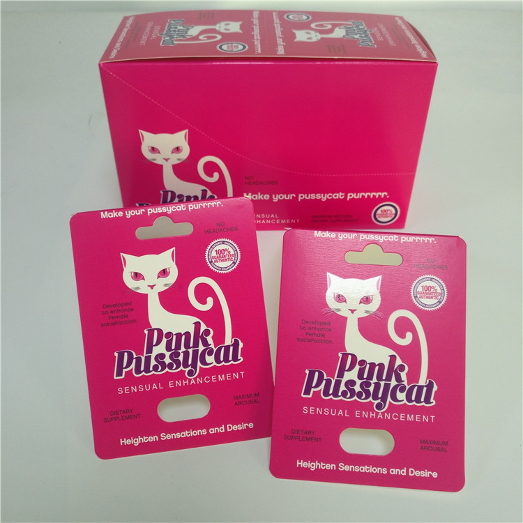 Scatola di presentazione d'imballaggio del Pussycat del sesso della pillola della carta di carta della bolla del rinforzatore rosa del sesso