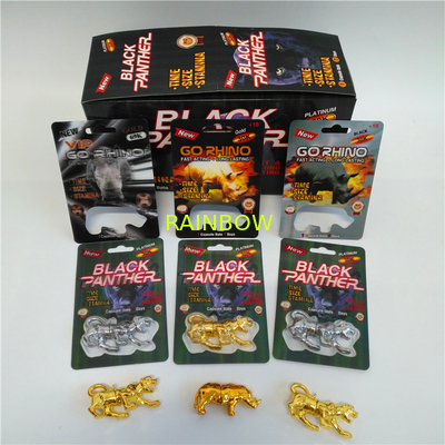 Figura scatola di carta d'imballaggio piegante di rinoceronte di Ehancement delle carte del contenitore 3D della bolla della pillola maschio di rinoceronte