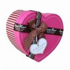 Contenitore di carta riciclato lusso decorativo a forma di cuore di regalo, scatola di carta rosa per cioccolato