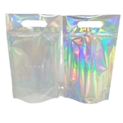 Il di alluminio cosmetico delle borse olografiche di plastica trasparenti Mylar insacca con la maniglia della chiusura lampo
