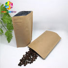 Stia sui sacchi di carta su misura borsa di plastica della carta kraft di Brown Con la serratura dello zip per il chicco di caffè