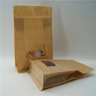 Borsa quadrata della carta kraft di Brown Con la chiara finestra, sacchetto del caffè della serratura dello zip