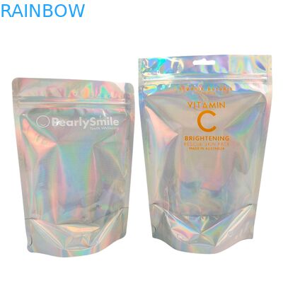 Borse personalizzate olografiche a colori con chiusura ermetica e funzione richiudibile