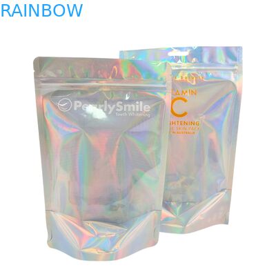 Borse personalizzate olografiche a colori con chiusura ermetica e funzione richiudibile