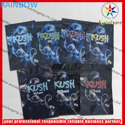 Sacchetti di plastica dello zip del di alluminio di Kush, borsa variopinta della chiusura lampo di incenso di erbe