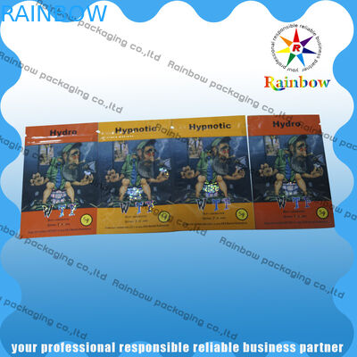 Sacchetti di plastica variopinti che imballano, borsa di erbe di incenso con la chiusura lampo