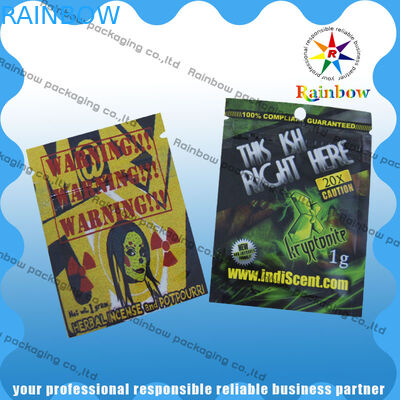 Borse di erbe di plastica di Incens della saldatura a caldo, chiusura lampo della borsa del di alluminio