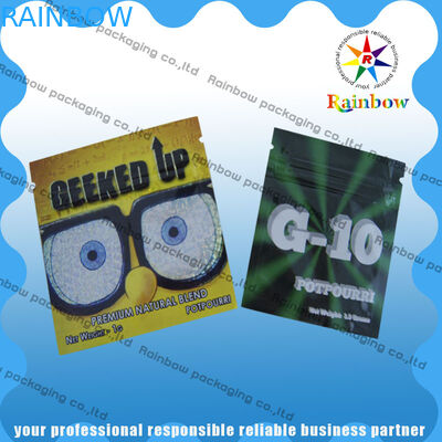 Down2earth/Geeked su/sacchetti di plastica di erbe dello zip di incenso oro di Diablo a prova d'umidità