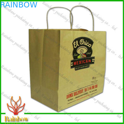 Porti via i sacchetti della spesa di carta con la maniglia e la bella progettazione