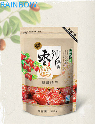 Sacchetto su ordinazione della stagnola di stampa che imballa con il rinforzo del fondo e della chiusura lampo per l'imballaggio del riso