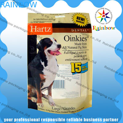 Borsa su misura cane dell'alimento per animali domestici riciclata con il rinforzo e la chiusura lampo inferiori