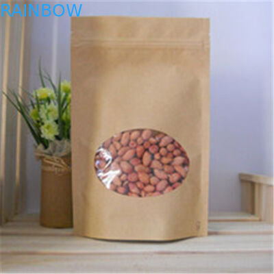 Sacchi di carta su misura chiara finestra, sacchi di carta di Brown della chiusura lampo