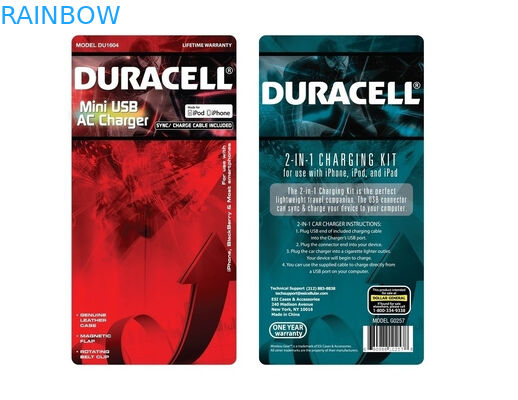 Imballaggio rosso ecologico della carta della bolla per il caricatore di USB che imballa con il logo stampato