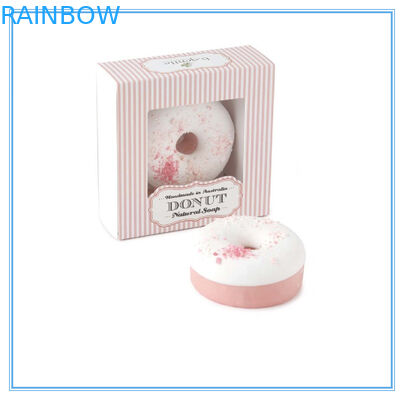 Carta fatta a mano riciclata scatola d'imballaggio del sapone rosa decorativo