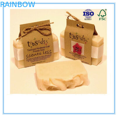 Abitudine d'imballaggio riciclata del contenitore di sapone di carta stampata con la corda della chiusura