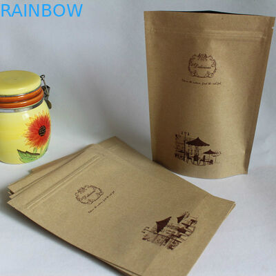 Sacchi di carta su misura riciclati, imballaggio della carta kraft del chicco di caffè