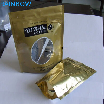 Coffe/tè a prova d'umidità sta sulla finestra ovale dorata di plastica della borsa del sacchetto