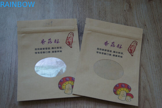 Lo spuntino Kraft ha personalizzato i sacchi di carta che Brown stampato sta su con la chiusura lampo e la finestra