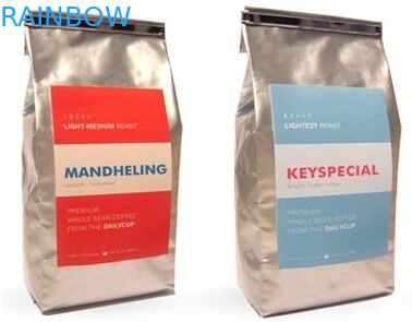 Sacchetto opaco del foglio di alluminio di rivestimento del fondo piatto, borsa d'imballaggio della latta del caffè d'argento del legame