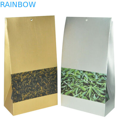 Borsa opaca argentea gialla di imballaggio di plastica di rivestimento con Bpttom quadrato per tè