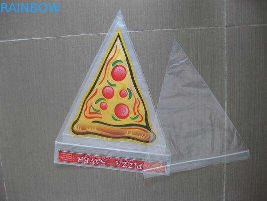 Borsa della guarnizione della presa del LDPE del triangolo con gli autoadesivi per il risparmiatore della pizza, fine della chiusura lampo
