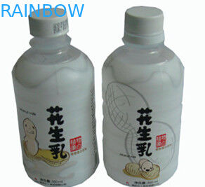 Latte stampato etichette della manica di strizzacervelli di calore della bottiglia per il latte dell'arachide, PVC bianco