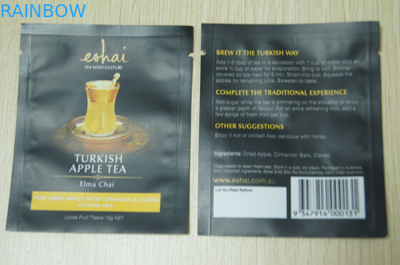 piccole bustine di tè d'imballaggio 10g/sacchetto istantaneo del tè di rivestimento di Matt nel nero