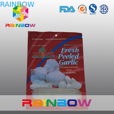 I sacchetti di plastica sbucciati freschi dell'aglio che imballano/chiusura lampo di Mylar insaccano