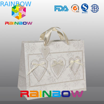 Abitudine bianca/rossa di progettazione unica ha stampato i sacchi di carta con la maniglia