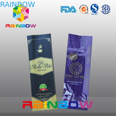 Sacchetti di plastica della guarnizione posteriore brillante su ordinazione che imballano per il caffè/chicco di caffè