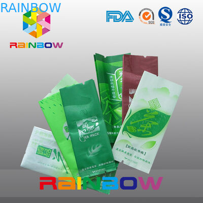 Bustine di tè laterali a prova d'umidità del rinforzo che imballano con la tacca dello strappo, verde