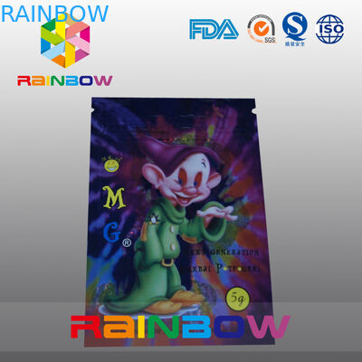 borsa d'imballaggio di incenso di erbe laterale della guarnizione di 5g OMG tre con la chiusura lampo