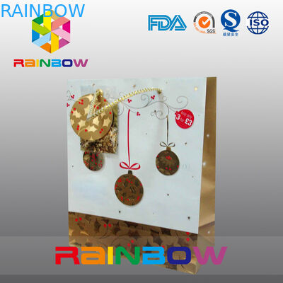 Sacco di carta su misura fondo piatto stampato lusso con il cordone per il regalo