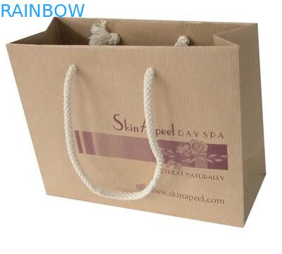 La borsa della carta kraft di Brown Ha personalizzato la stampa con il cordone per il regalo/l'acquisto