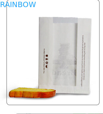 I sacchi di carta su misura bianco per il pane tostato del formaggio e della pasticceria che imballa, portano via la borsa