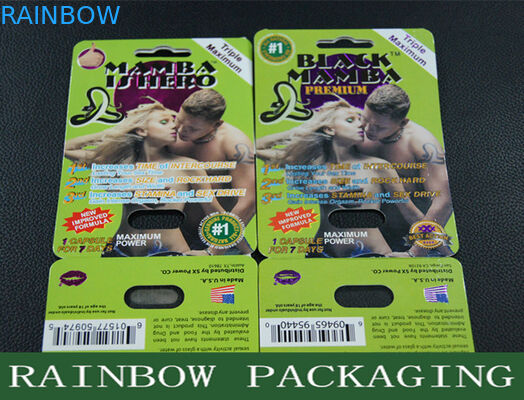 Pillole del sesso della mamba nero che imballano la carta della bolla che imballa per il potenziamento degli uomini