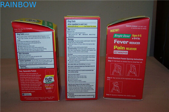 Pacchetti ondulati su misura della scatola di carta con la timbratura calda, rossa