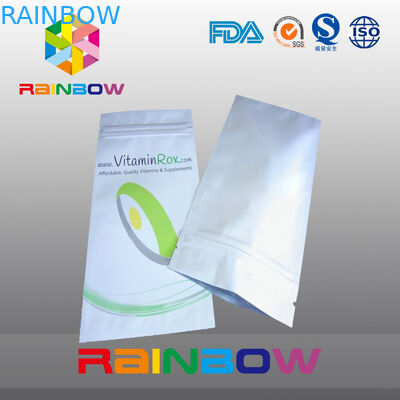 Sacchetto di plastica bianco del commestibile del fondo del blocco che imballa con l'abitudine del di alluminio stampata